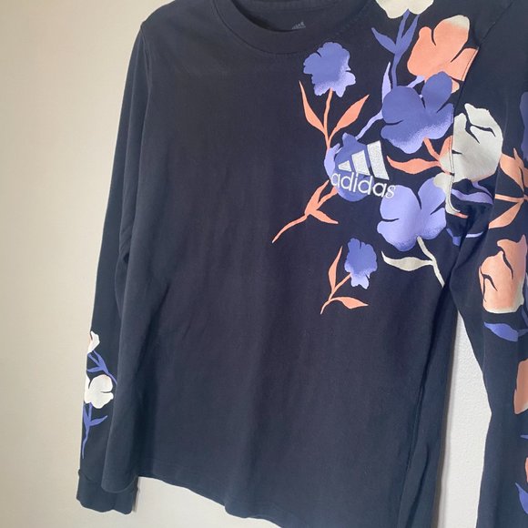 Adidas Floral Long Sleeve T-Shirt - Picture 3 of 5